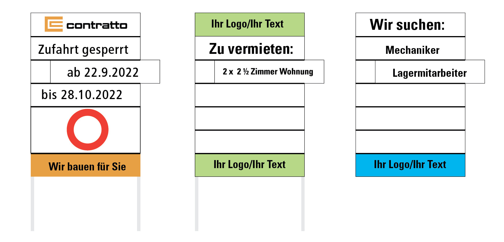 Informationstafeln mit Einschüben