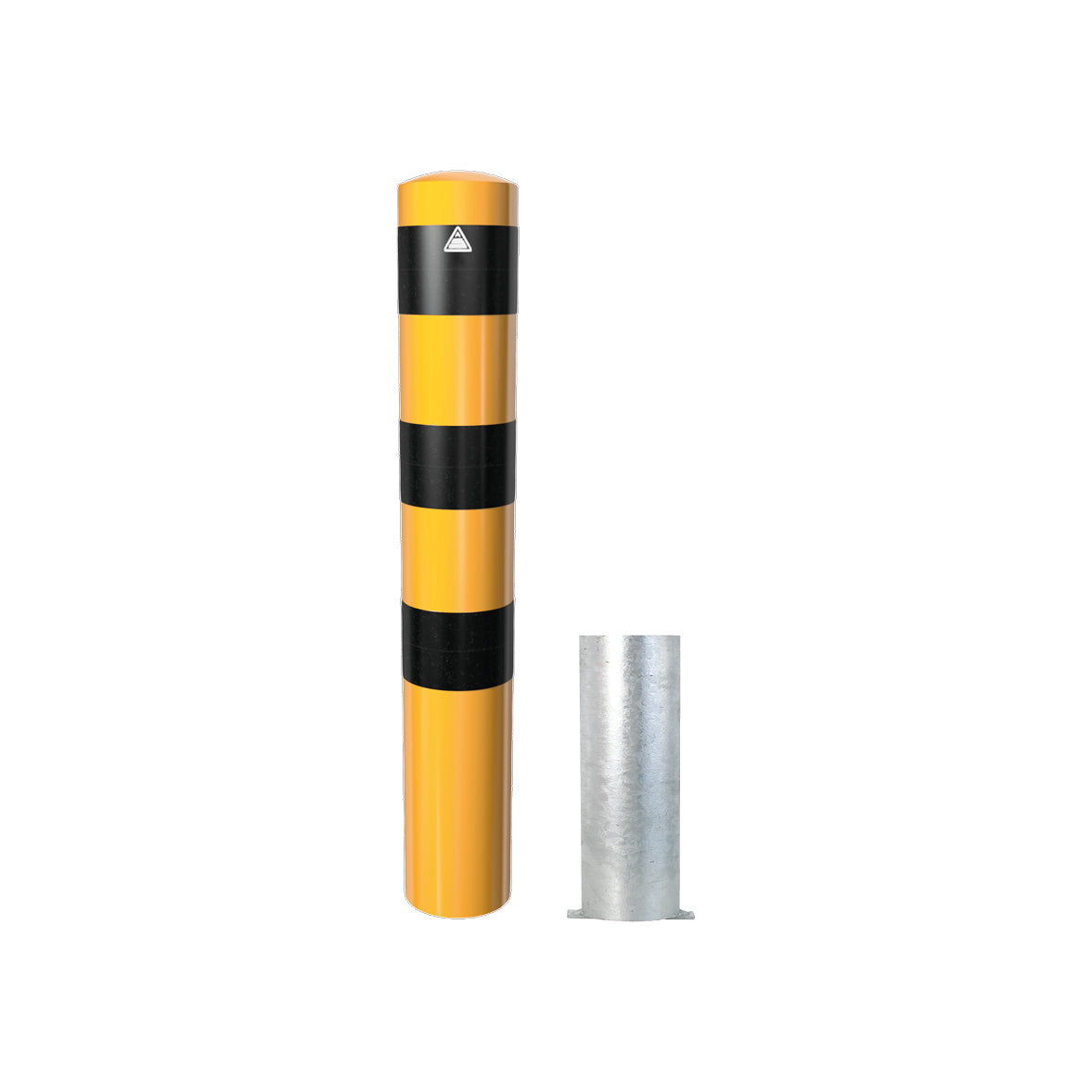 Stahlrohrpoller 193 mm, 2000 mm, verzinkt, zum Herausnehmen mit Bodenhülse ohne Schliessung