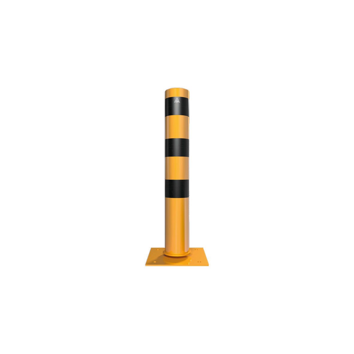 Stahlrohrpoller 152 mm neigbar, 1000 mm, zum Aufschrauben, verzinkt, gelb-schwarz