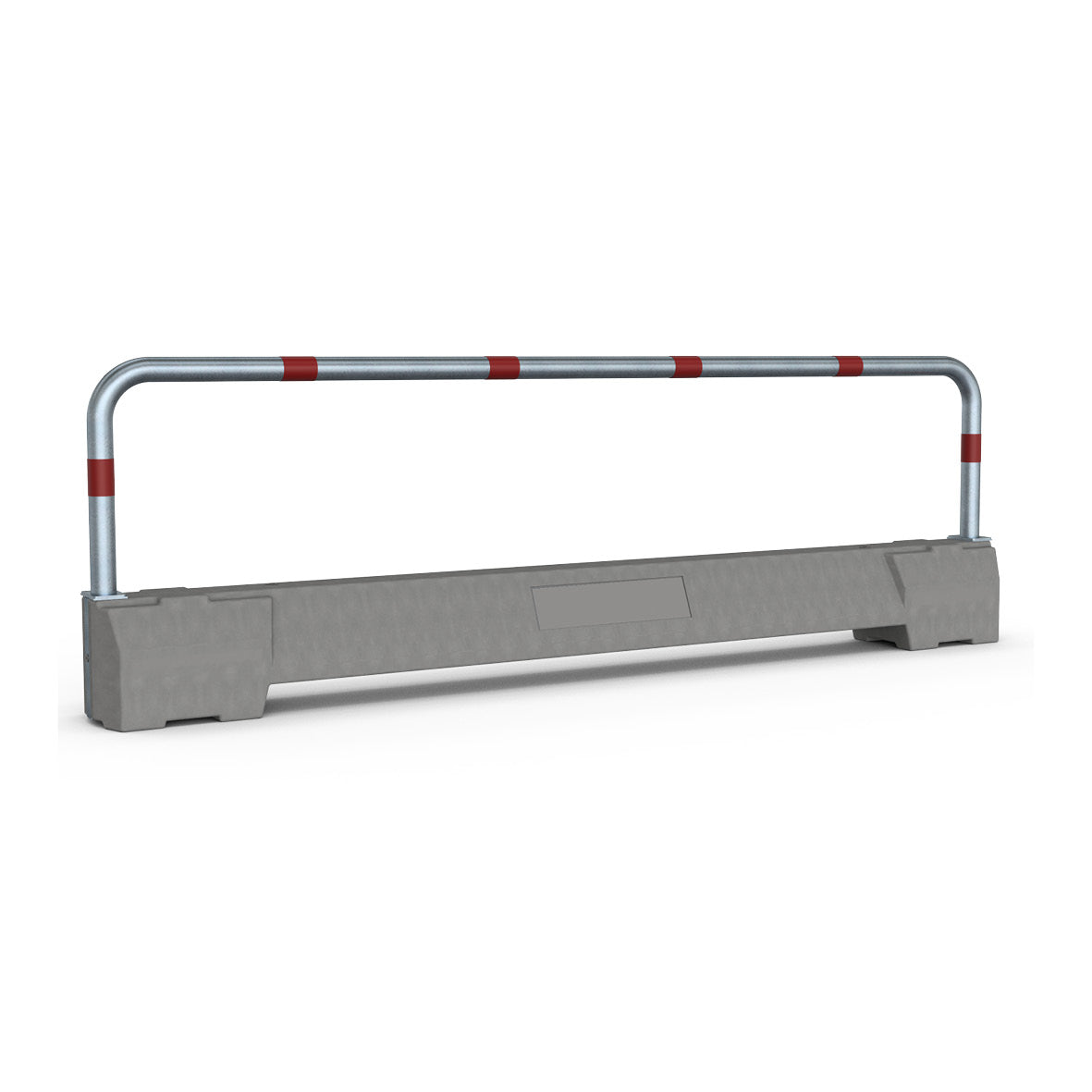 Mobile Absperrung Betonleitschwelle, mit Absperrbügel ø 76 mm, 690 kg, 3480 x 700 mm