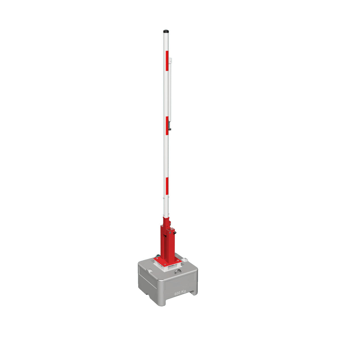 Mobile Absperrung Handschranke, 4000 mm, Dreikanschliessung, 600 kg, Höhe 1200 mm
