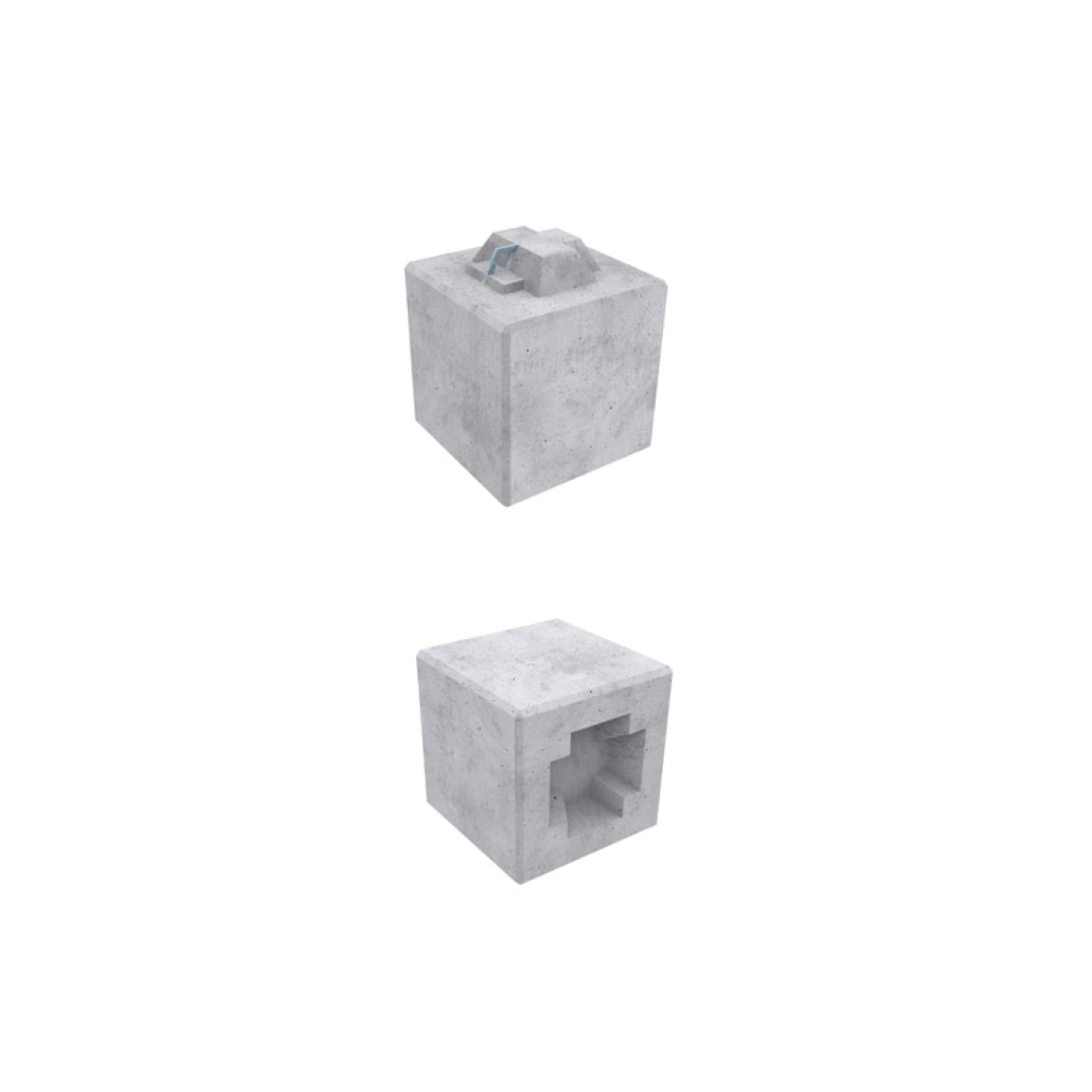 Mobile Absperrung Swissblock, 1K Standard, 50/50/50 cm, 300 kg