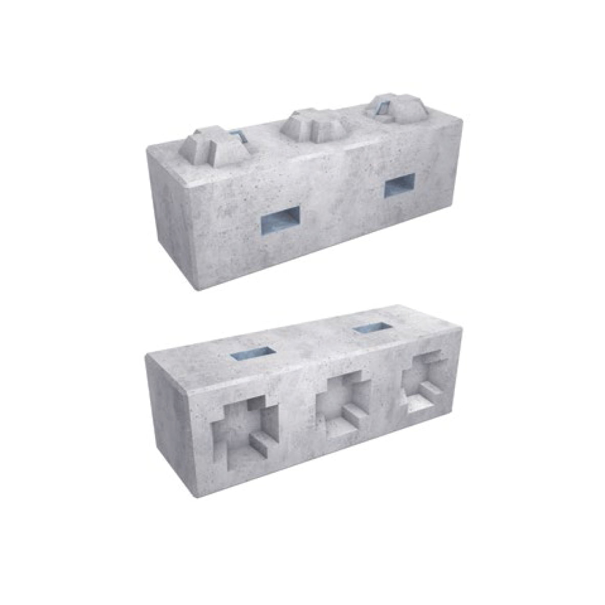 Mobile Absperrung Swissblock, 1K, 50/50/50 cm, 300 kg, mit Gabelführung