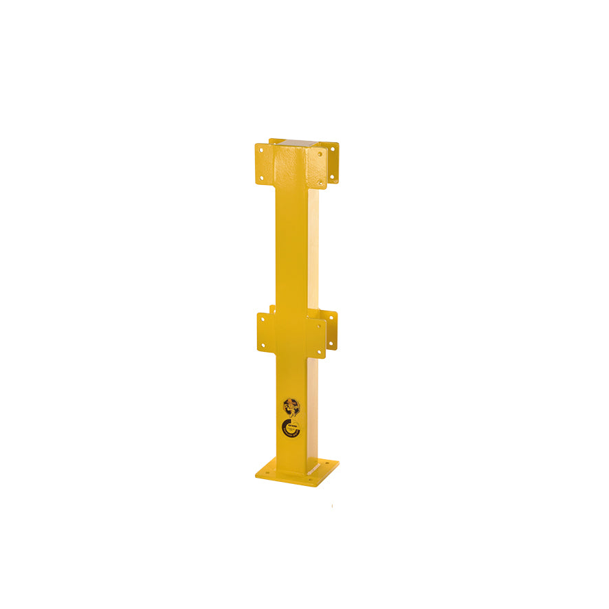 Schutzgeländer 100, Mittelpfosten, gelb, H 1000 mm, 100/100 mm, 15 kg