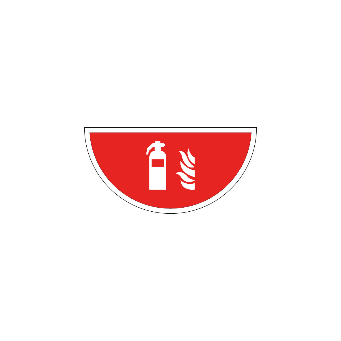 Bodenmarkierung Brandschutz, 6.B-210, 750/375 mm, Halbkreis, FO mit Antirutschlaminat R10