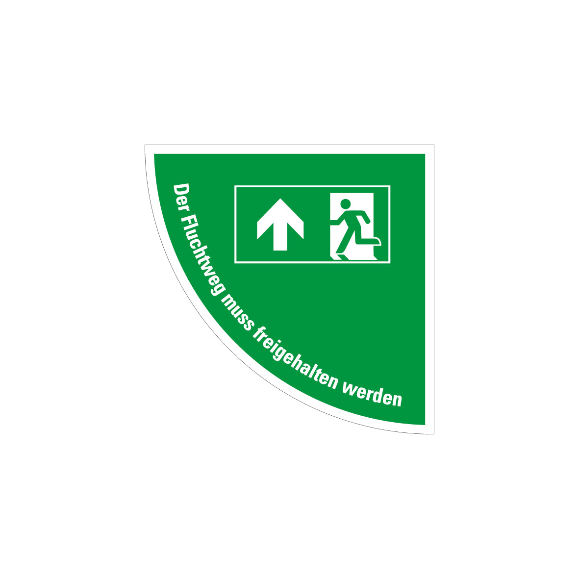 Bodenmarkierung Fluchtweg, 6.R-204, 750/750 mm, Viertelkreis, FO mit Antirutschlaminat R10