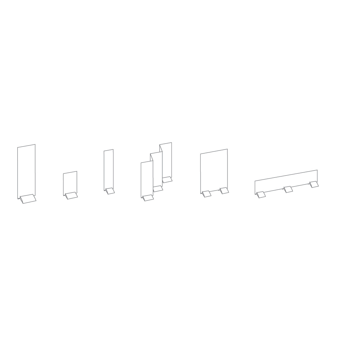 Klemmaufsteller Pressto, Standfuss Alu eloxiert, Breite 500 mm