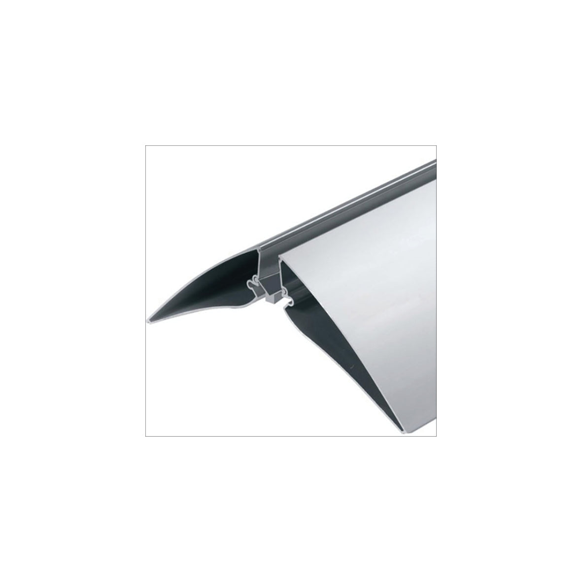 Klemmaufsteller Pressto, Standfuss Alu eloxiert, Breite 500 mm