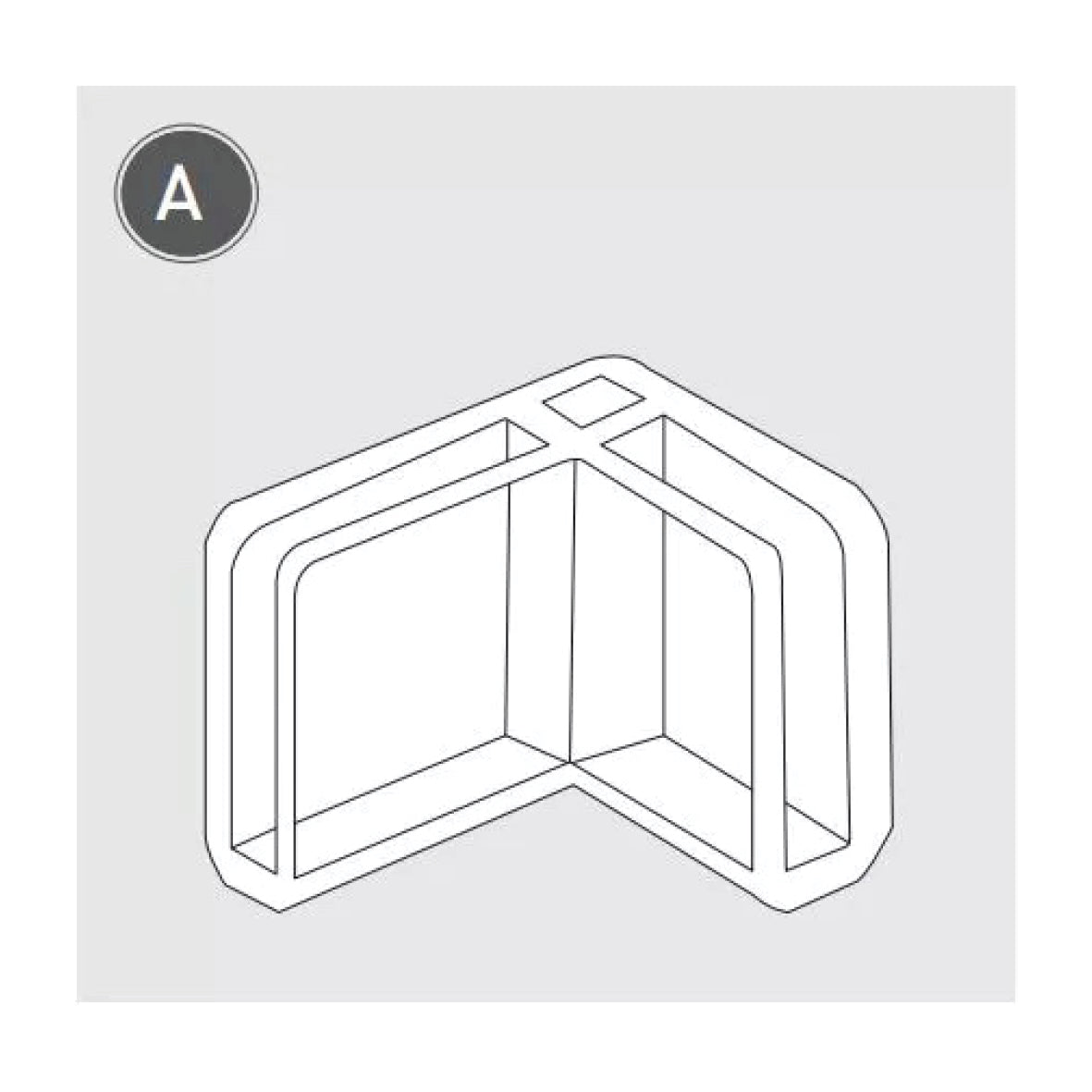 Eckverbinder, fisso connector A, Polycarbonat, VE 10 Stk.