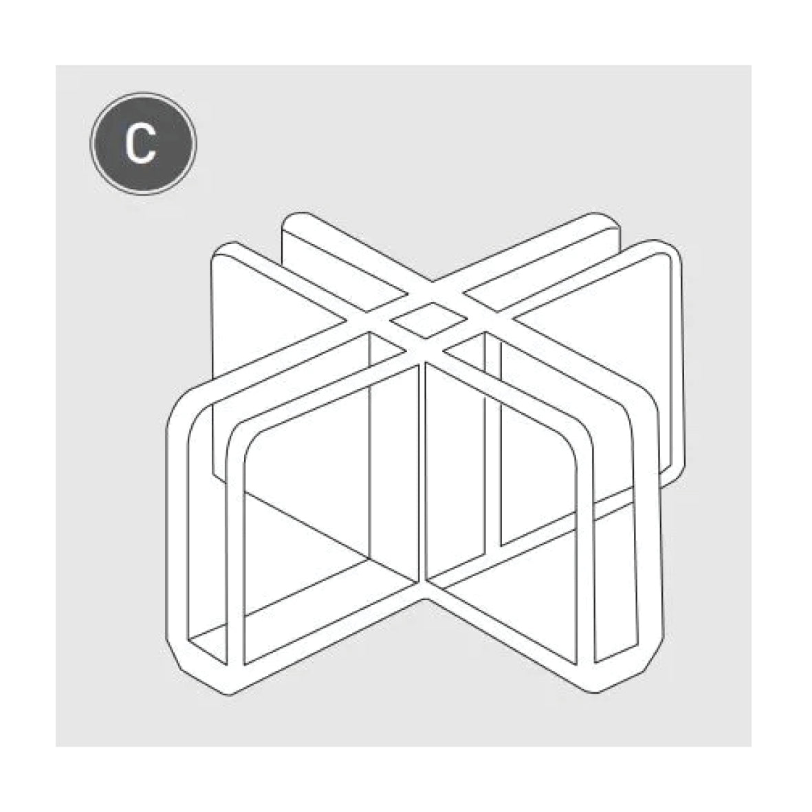 Eckverbinder, fisso connector C, Polycarbonat, VE 10 Stk.