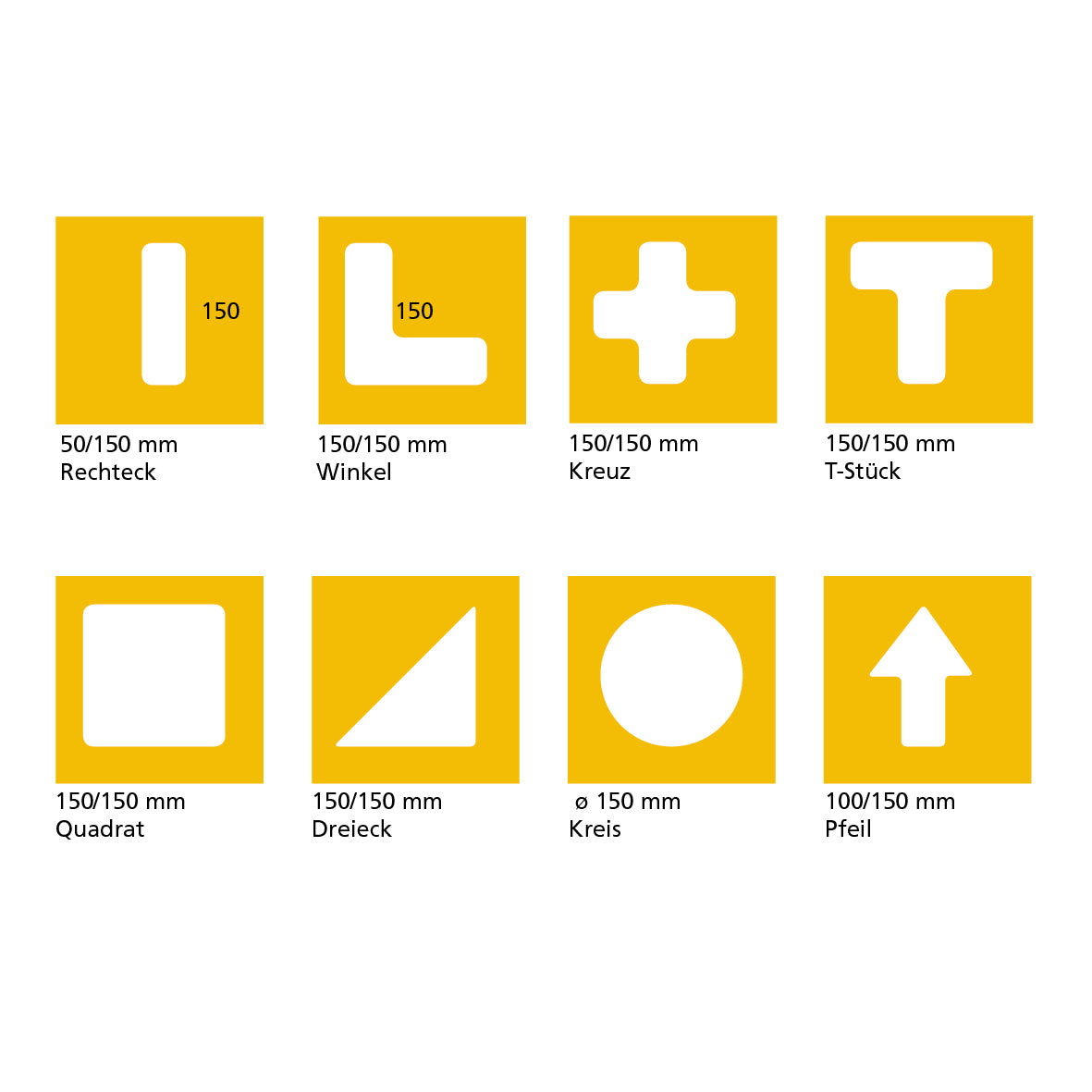 Bodenmarkierer Safety, weiss Quadrat 150 x 150 mm, VE 10 Stk.