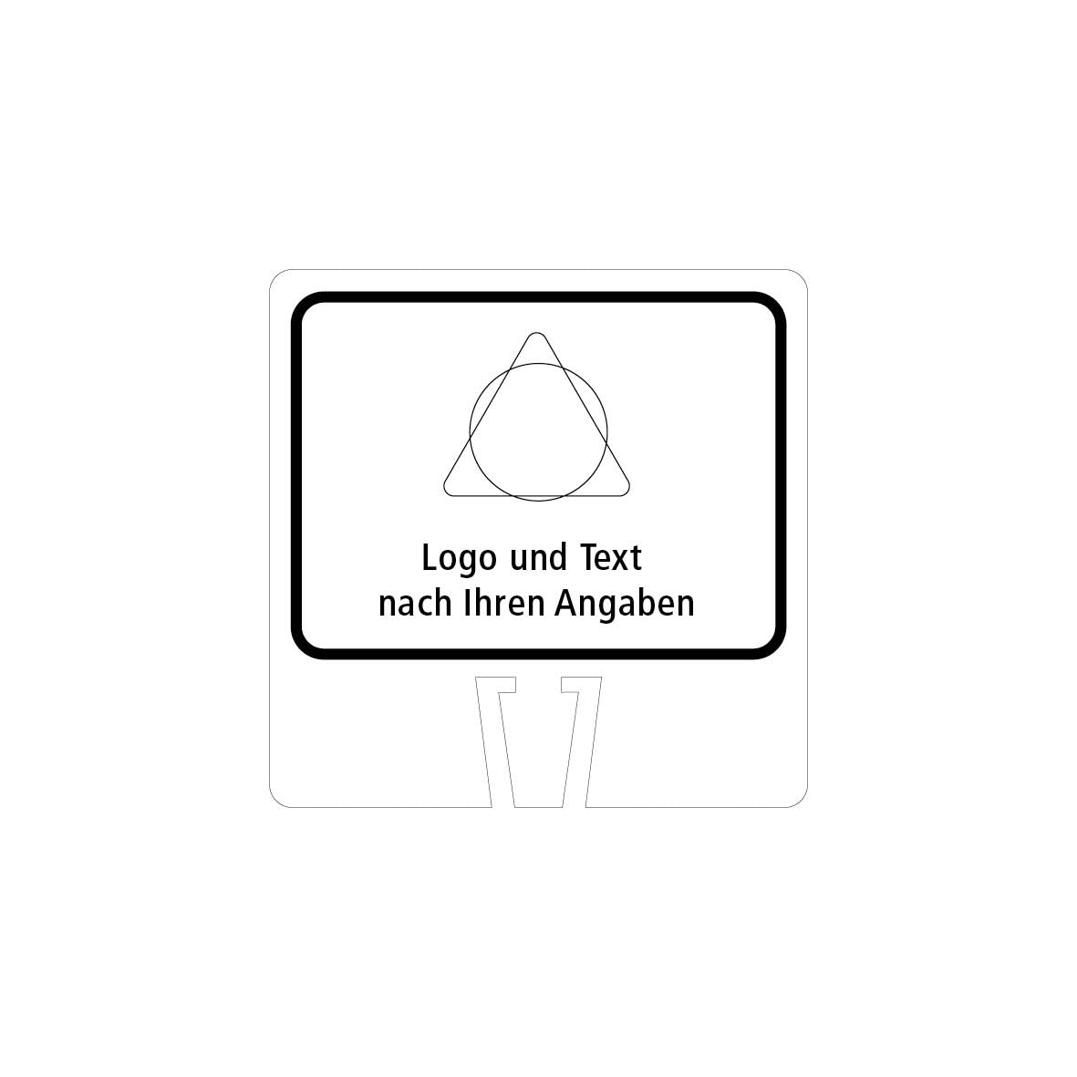 Leitkegel Zubehör, Klemmschild, Ihr Text/Logo, für Verkehrsleitkegel, 35 x 35 cm, Reflektierend R1