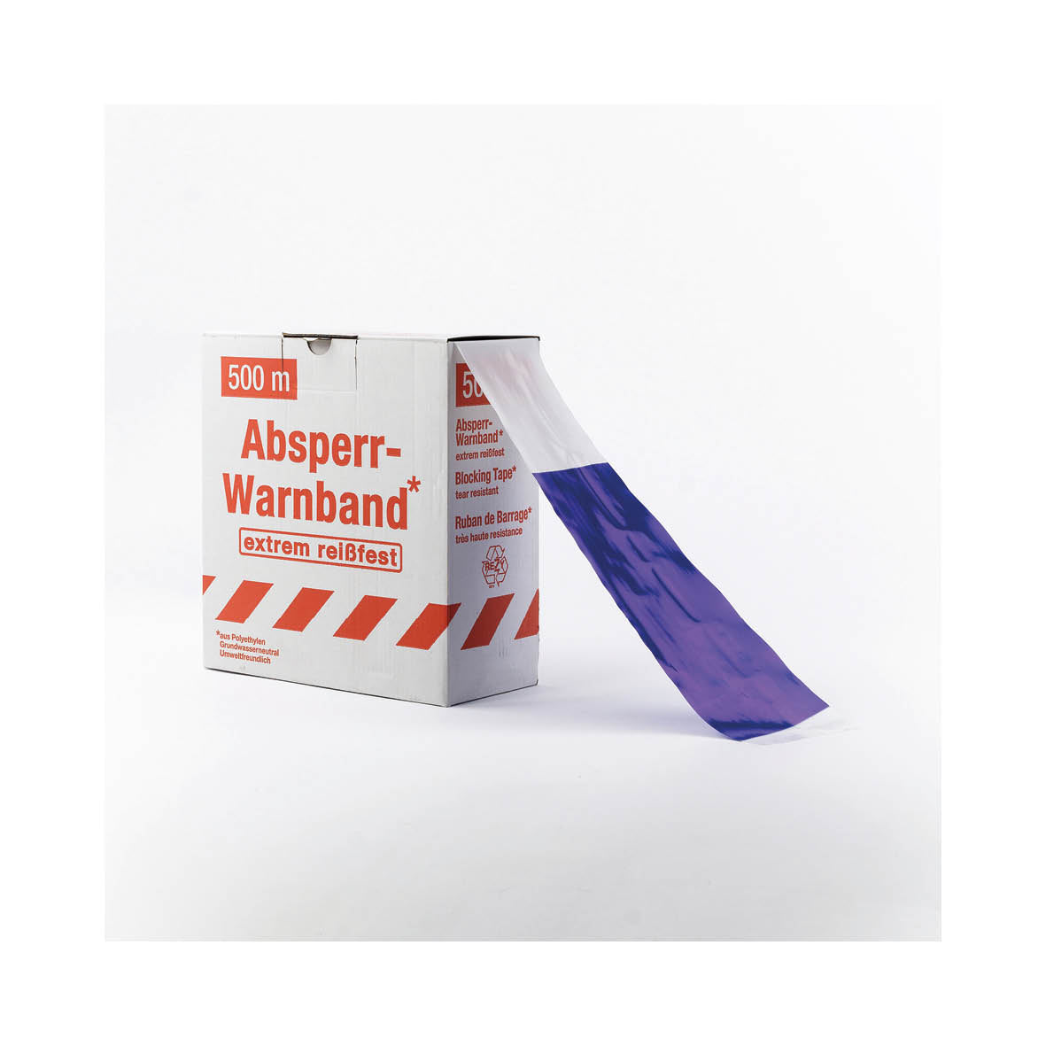 Absperrband, Standard, blau-weiss, geblockt, VE 5 Stk.