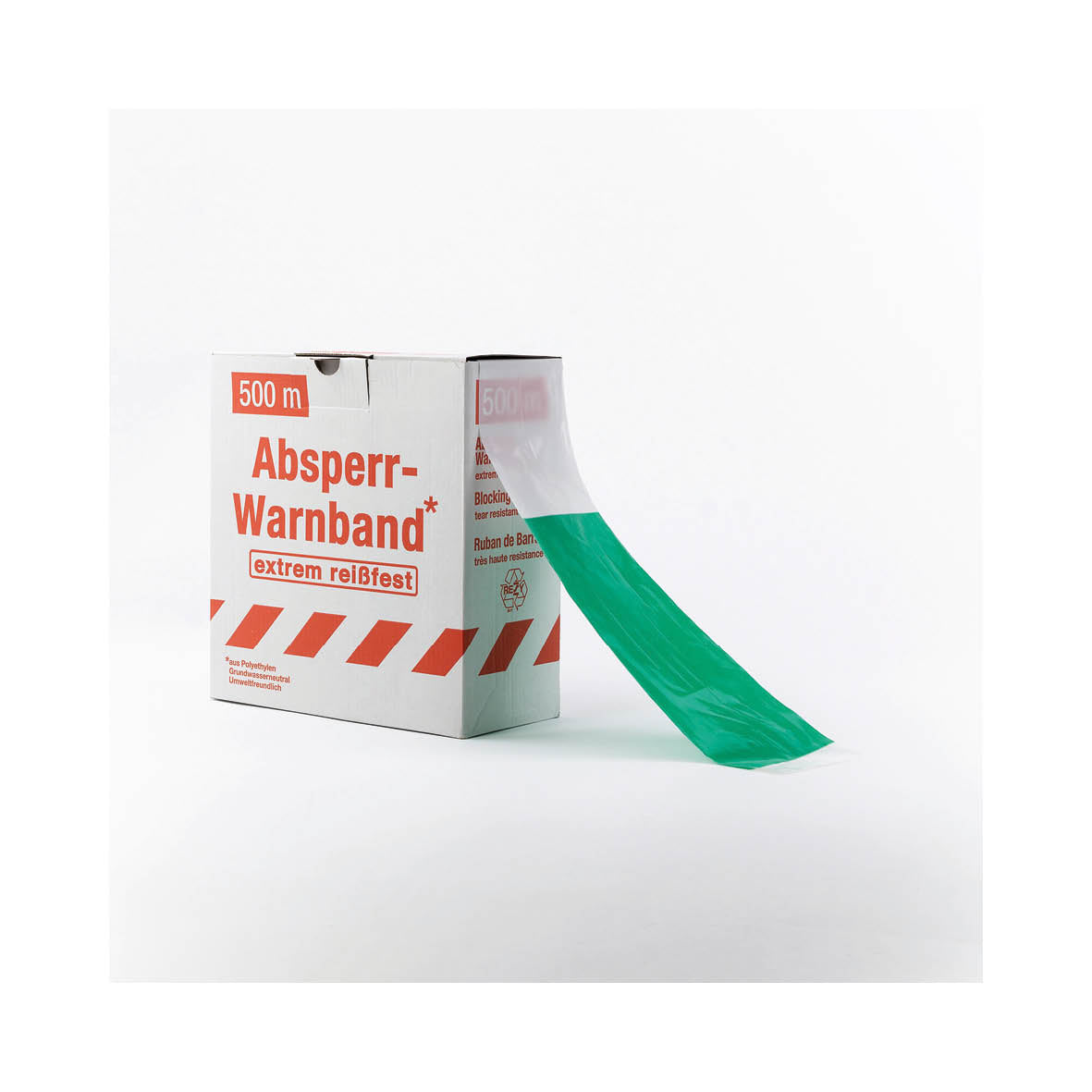Absperrband, Standard, grün-weiss, geblockt, VE 5 Stk.
