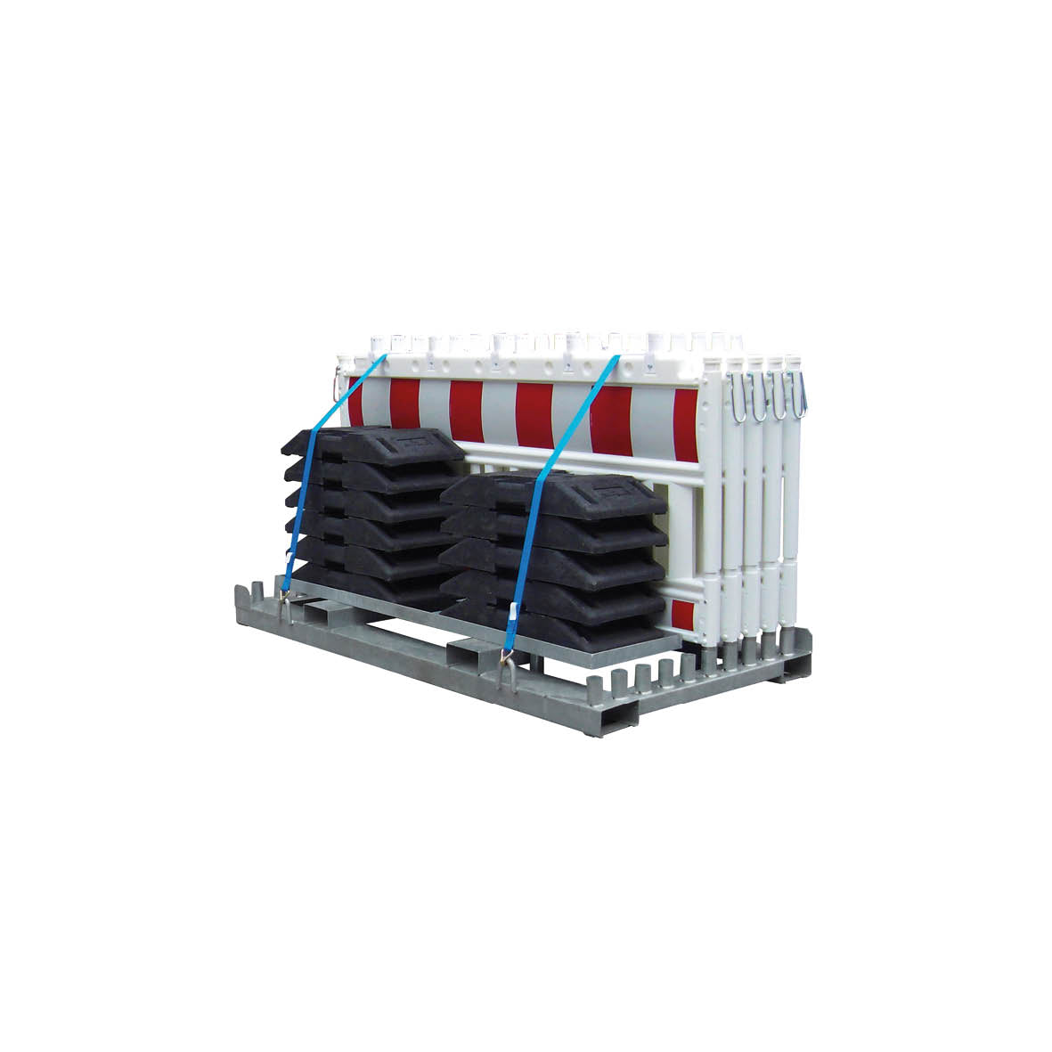 Absperrgitter-Set 1, R1-rot-weiss, mit Lampenhalter, Set 10 Stk. 200/100/5 cm, 556 kg