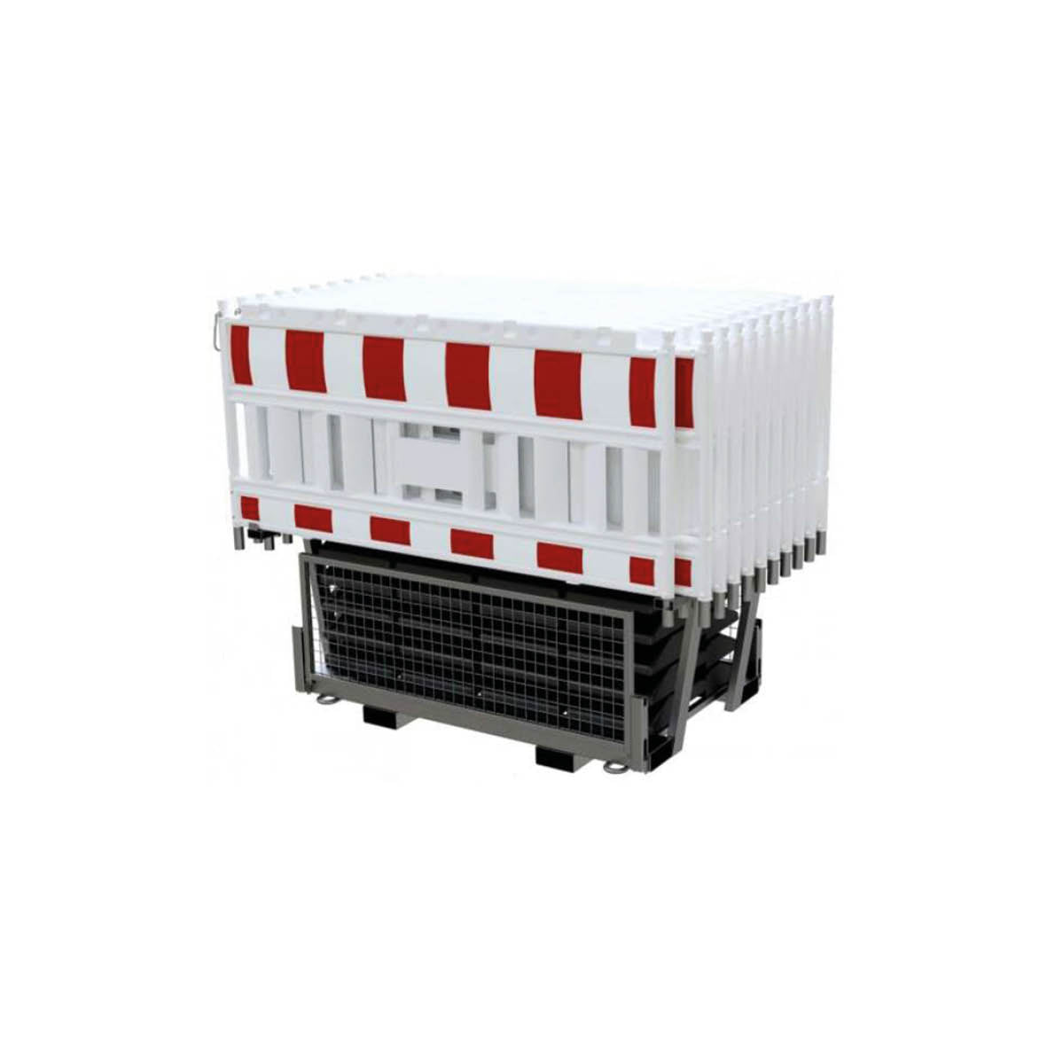Absperrgitter-Set 4, R1-rot-weiss, ohne Lampenhalter, Set 20 Stk. 200/100/5 cm, 1016 kg