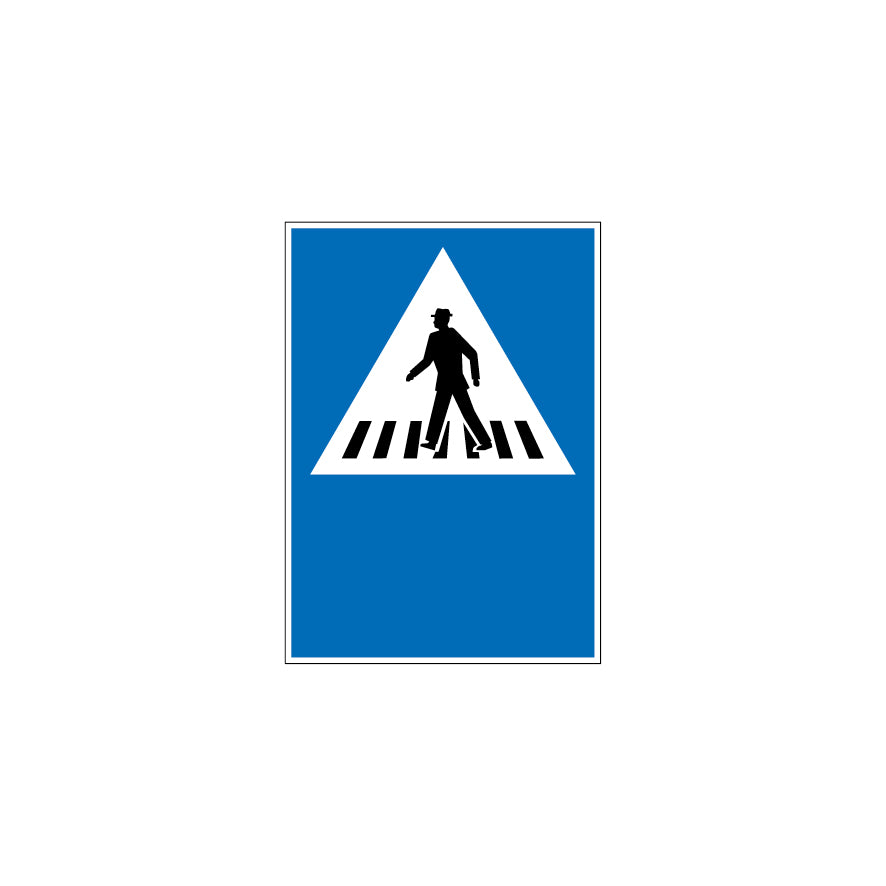 4.11 Standort eines Fussgängerstreifens links, Hinweissignal
