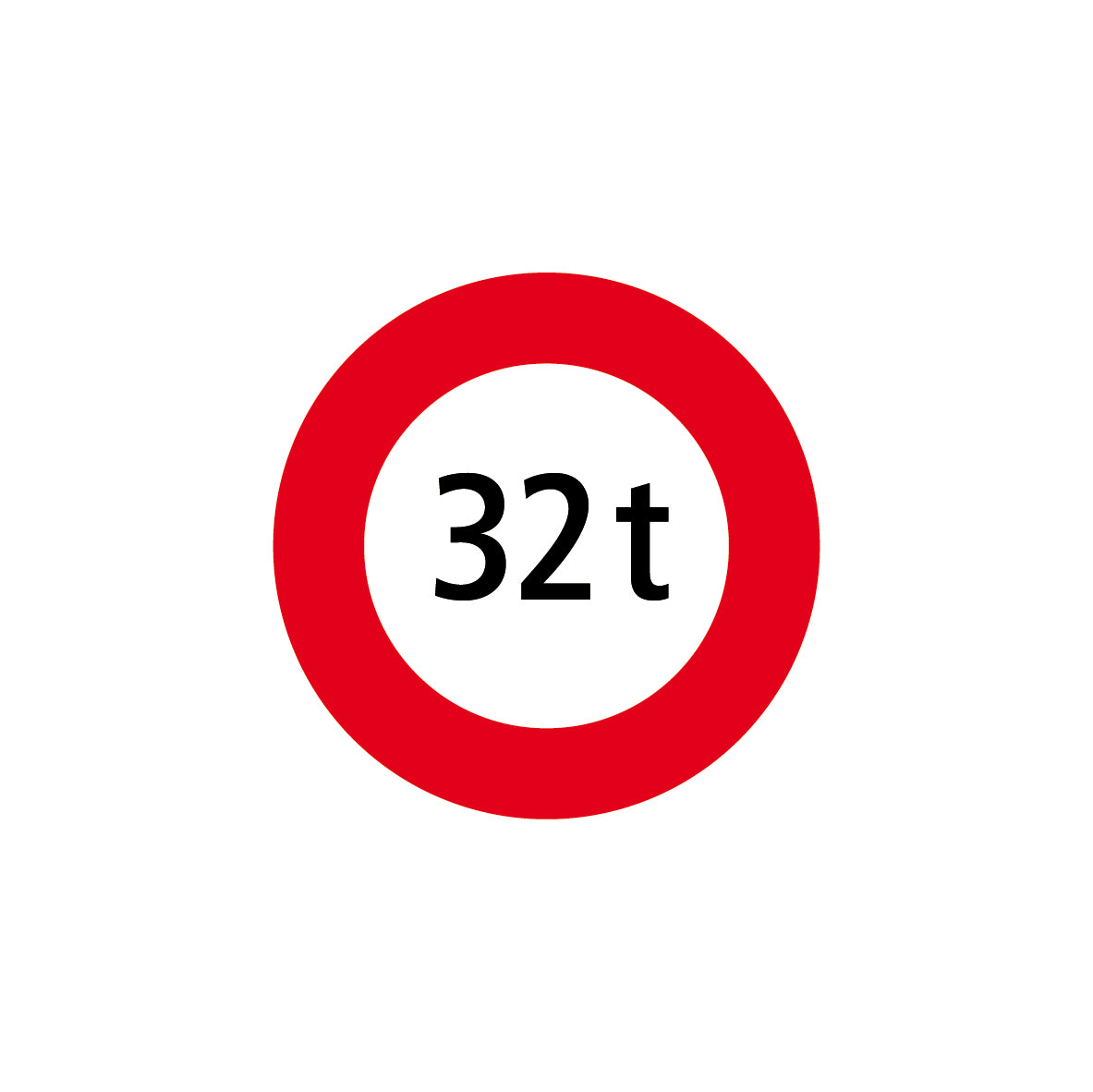 2.16 Höchstgewicht, 32.0 t, Vorschriftssignal