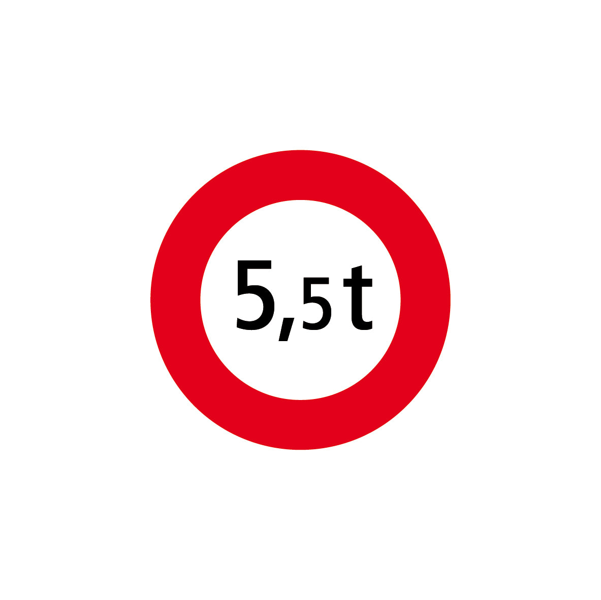 2.16 Höchstgewicht, 5.5 t,Vorschriftssignal