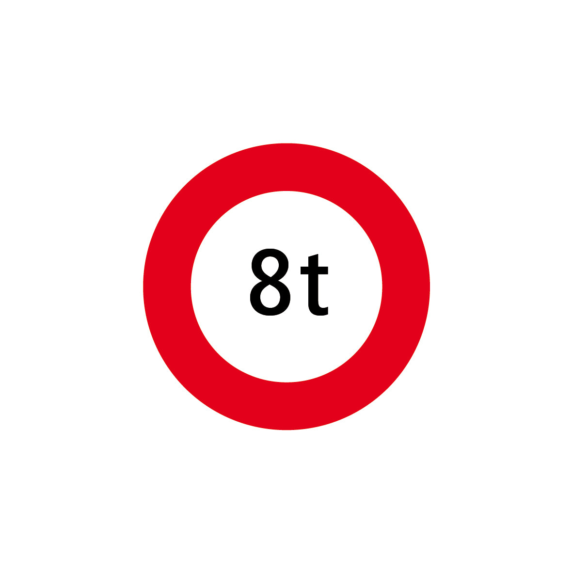 2.16 Höchstgewicht, 8.0 t, Vorschriftssignal