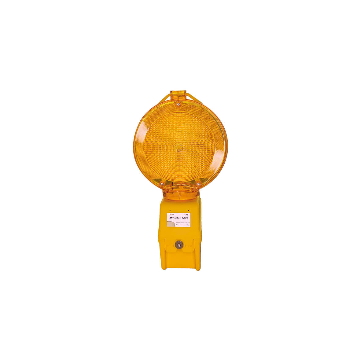 Baustellenleuchte Ministar, LED, Lichtaustritt doppelseitig, mi Halter, Blink- und Dauerlicht, ohne Batterien