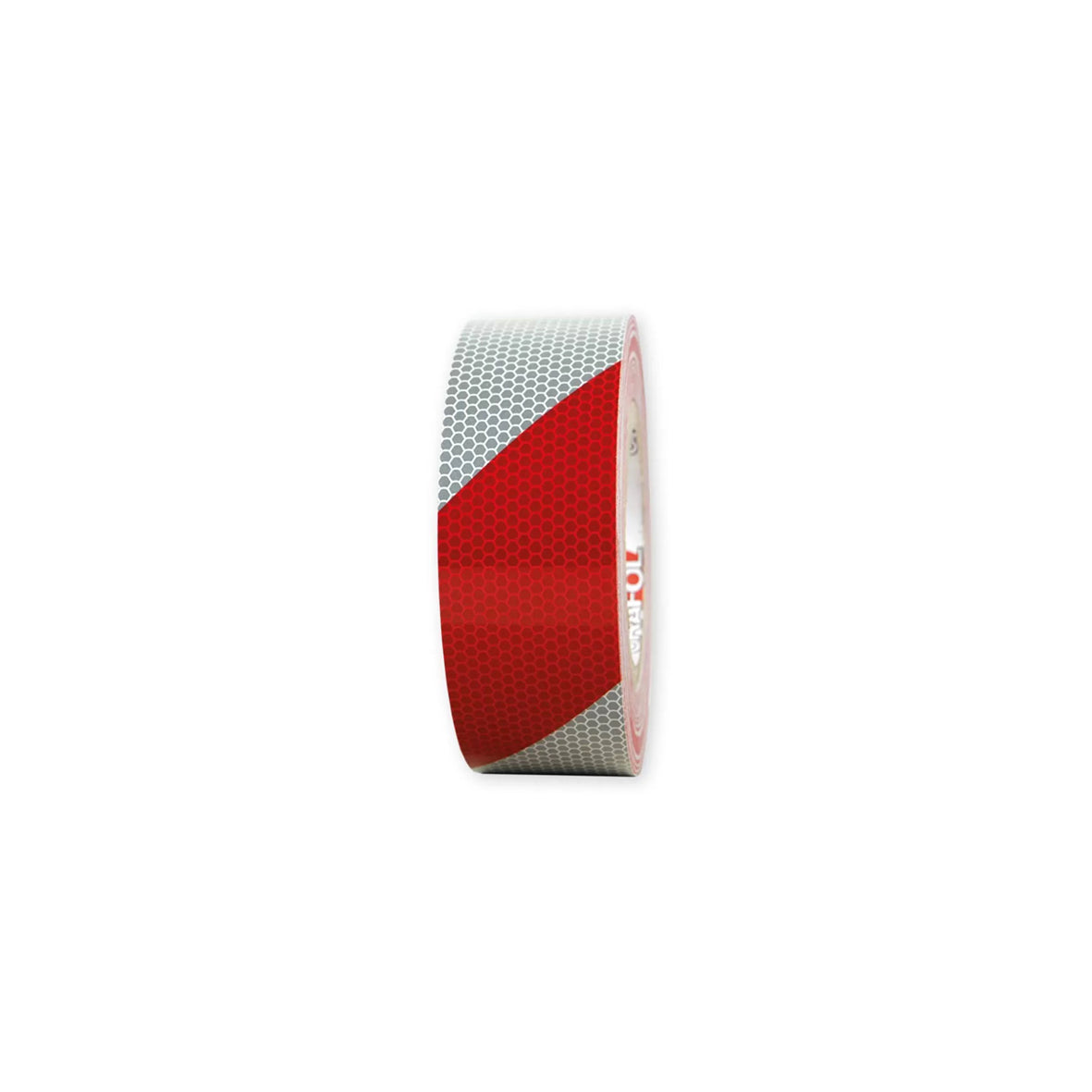 Warnmarkierungsband R2, für Fahrzeuge, R2, rot-weiss, 25 m x 50 mm, linksweisend