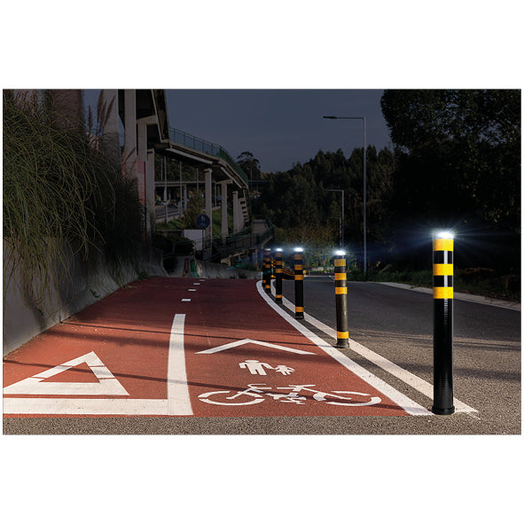 Flexbollard LED, schwarz, ø 80 mm, H 800 mm, Reflektierend, inkl. Bodenhülse, 2 kg, VE 5 Stk.