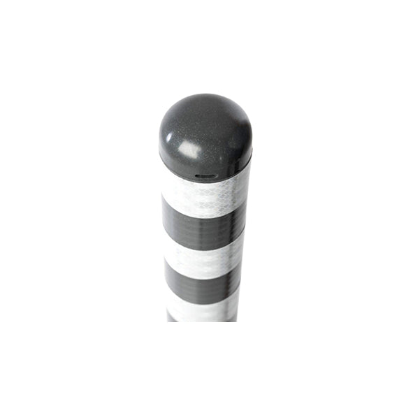 Flexbollard URBAN, Metallic grau, gewölbtes Top, ø 80 mm, H 800 mm, Reflektierend, inkl. Bodenhülse, 2 kg, VE 5 Stk.