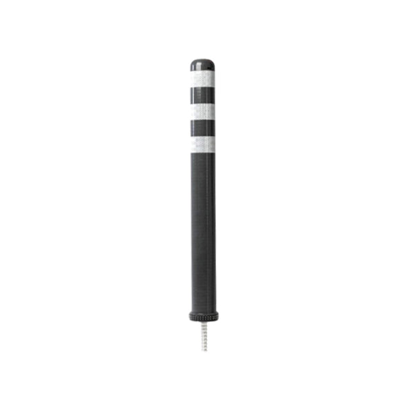 Flexbollard URBAN, Metallic grau, gewölbtes Top, ø 80 mm, H 800 mm, Reflektierend, inkl. Bodenhülse, 2 kg, VE 5 Stk.