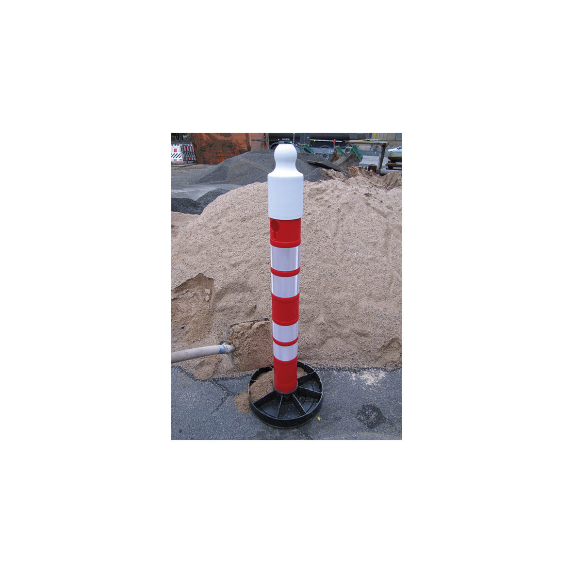 Kettenständer-Set MegaMax, rot-weiss, 6 Pfosten, 1 Kette, ø 11 cm, Höhe 120 cm