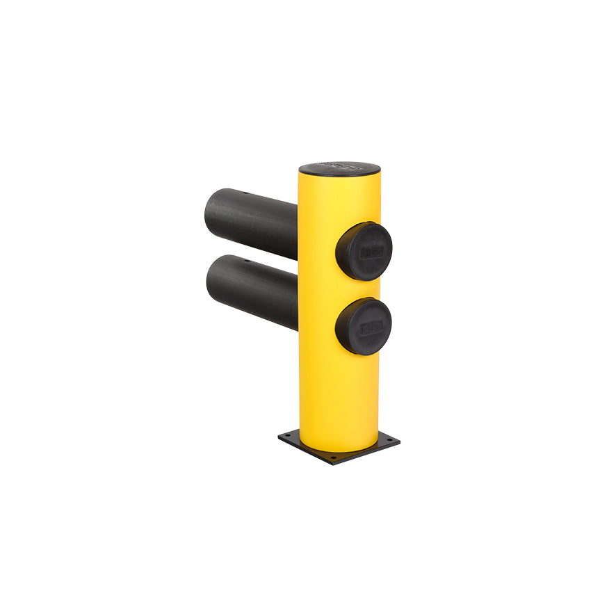 Verkehrsbarriere "Plus", flexibler Kunststoff, Endpfosten 760 mm, 14.5 kg, ø 200 mm