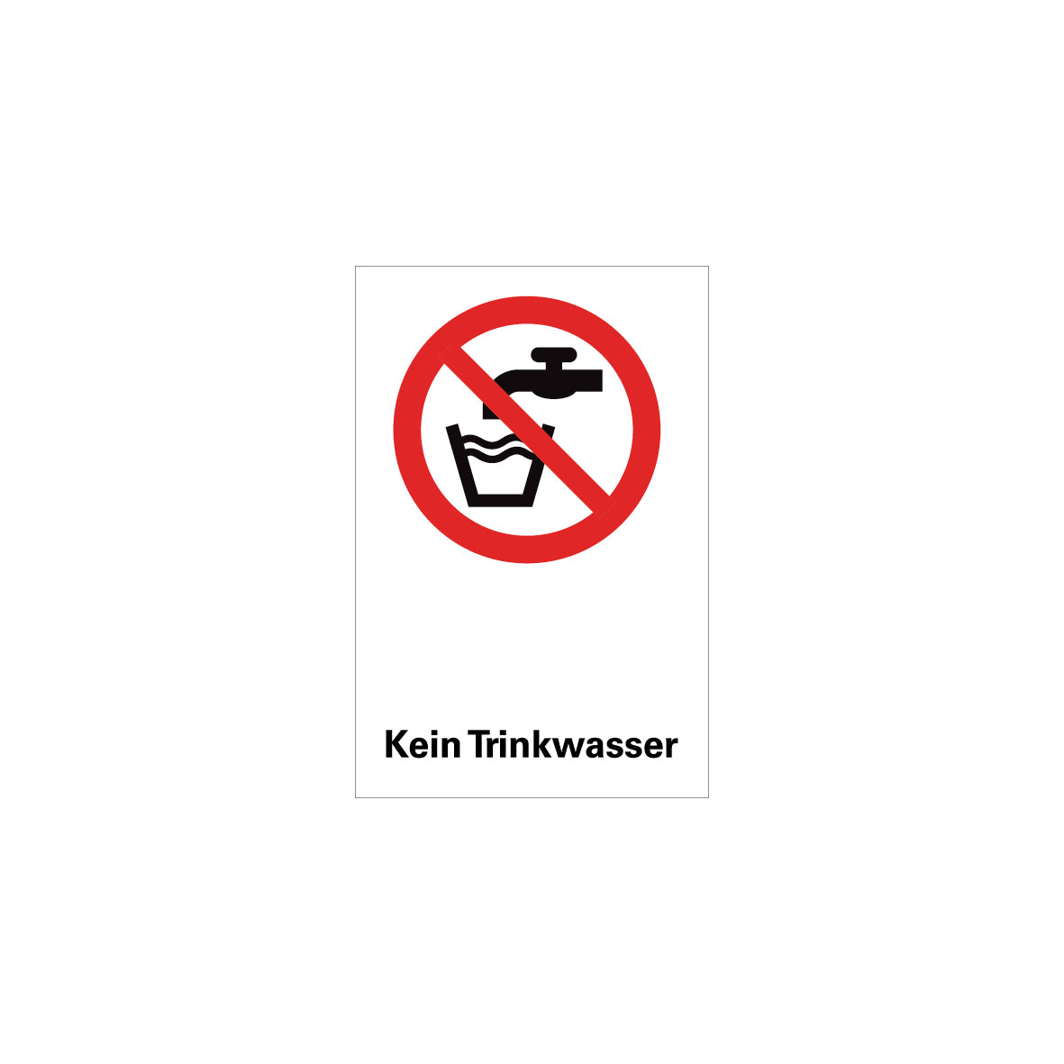 6.V-110 Kombischild Kein Trinkwasser, Verbotszeichen, ISO