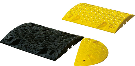 Bodenschwelle 30, Endstück mit Reflektorenlinsen, Überfahrlänge 430 mm, Breite 215 mm, gelb, Höhe: 30 mm, 1.9 kg