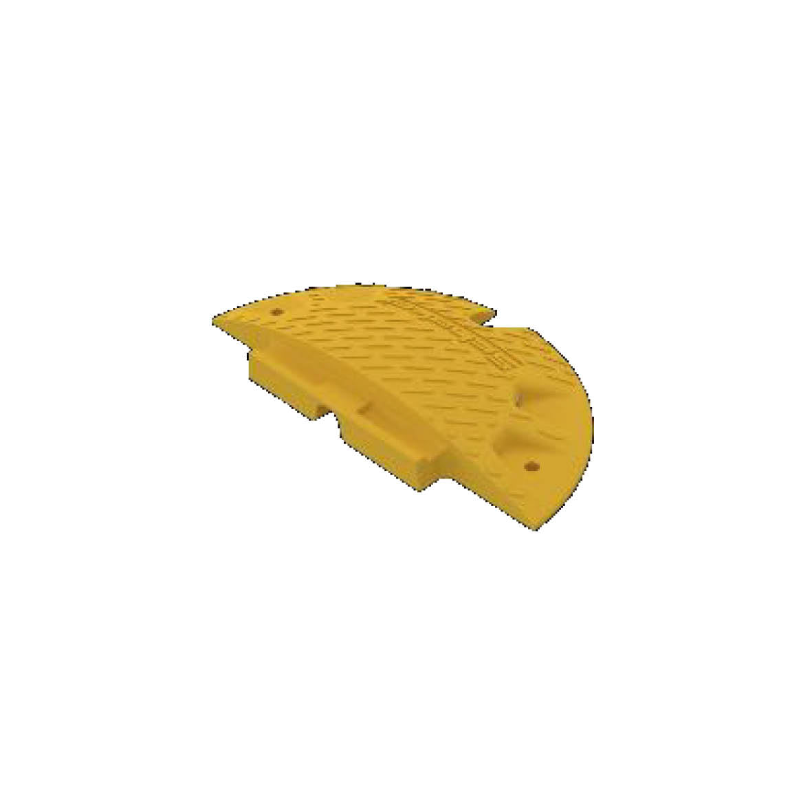 Bodenschwelle 60, Endstück mit Adapter, mit Reflektorenlinsen, Überfahrlänge 430 mm, Breite 215 mm, gelb, Höhe: 60 mm, 3.7 kg