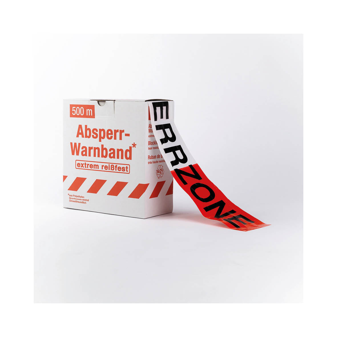 Absperrband Text, SPERRZONE, rot-weiss, 500 m x 80 mm, VE 5 Stk.