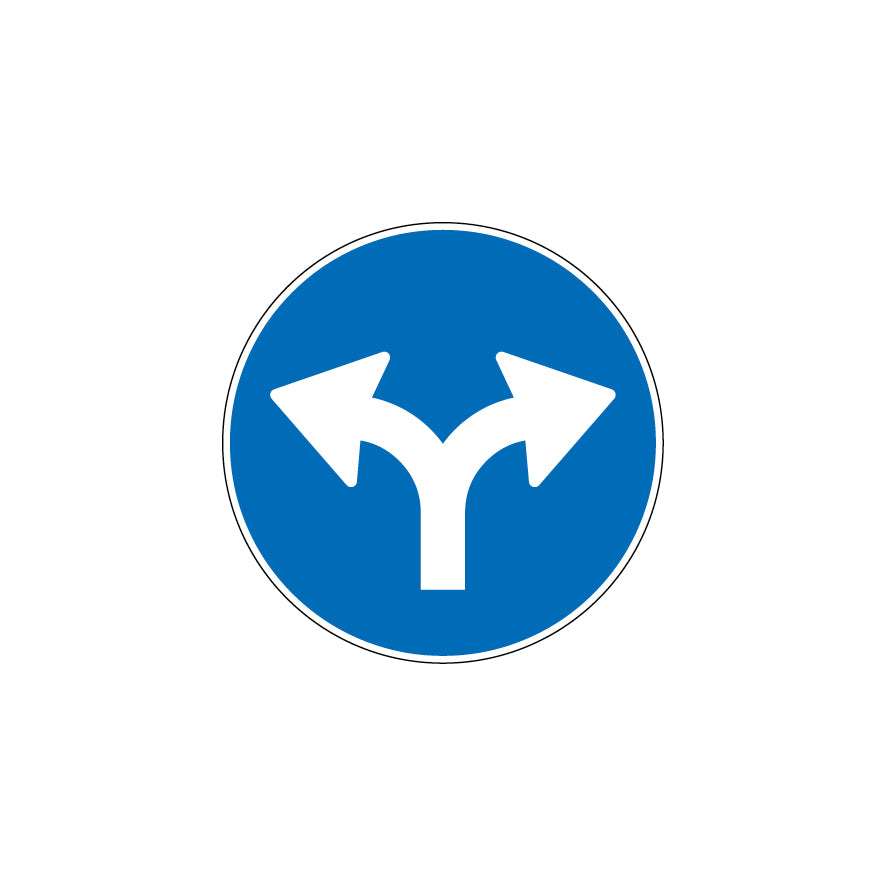 2.39 Rechts- oder Linksabbiegen, Vorschriftssignal