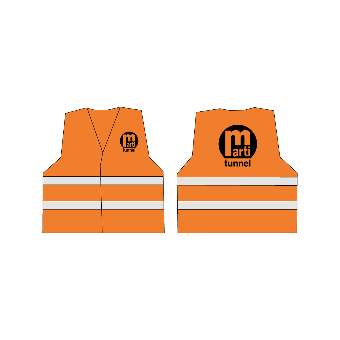 Warnweste mit Text, EN 20471, orange fluoreszierend, Text oder Logo nach Ihren Angaben