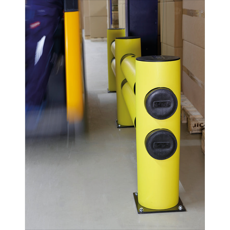 Verkehrsbarriere "Plus", flexibler Kunststoff, Standardrohre ø 160 mm, 2 x 400-929 mm, 5.2 kg/lfm