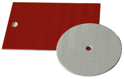 Reflektoren Wand, R2 rot, 150 x 100 mm, R2, Alu 2 mm, 2 Löcher für Wandmontage