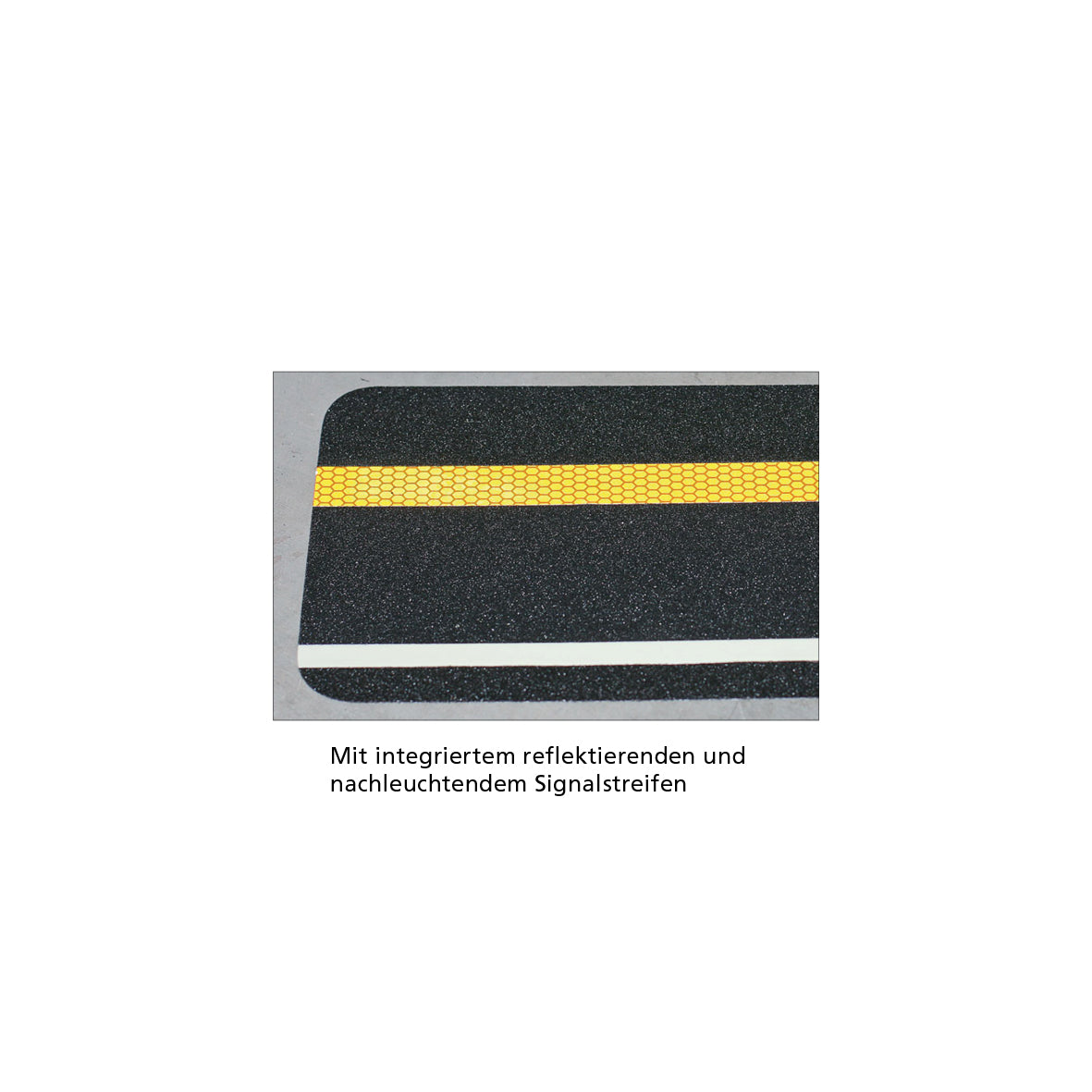Antirutsch Multifunktionsbelag, schwarz, mit Streifen reflektierend und nachleuchtend, 150 x 610 mm