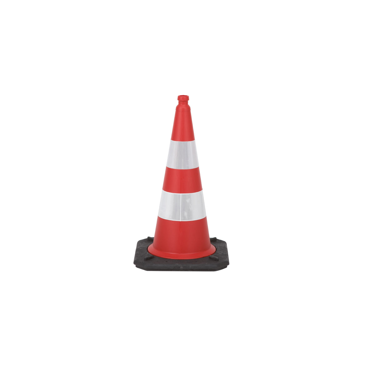 Verkehrsleitkegel vollreflektierend, rot-reflektierend R2, Gewichtsklasse 3, 2-teilig, 2 Streifen, h = 75 cm, g = 5.0 kg, VE = 5 Stk.