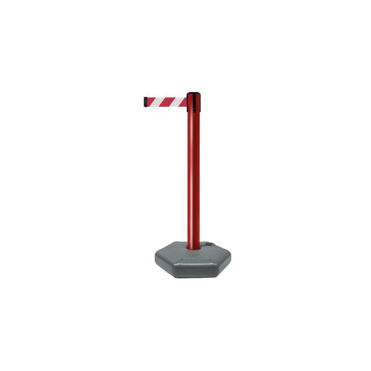 Tensabarrier Outdoor, 3.65 m, PVC, 7.5 kg, Pfosten rot, Gurtband rot-weiss