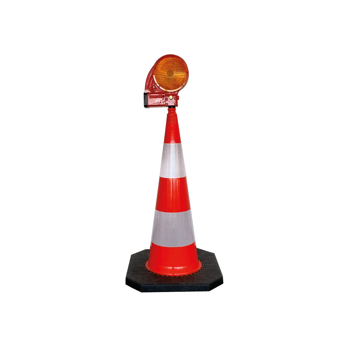 Blitzleuchte, Noxblitz, LED einseitig gelb, mit Leitkegel 75 cm, R2