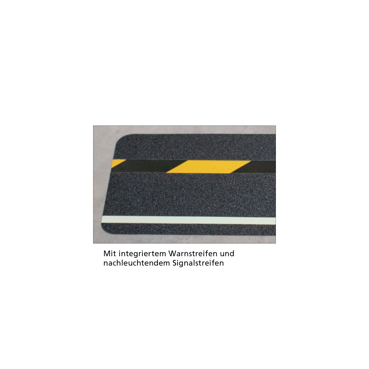 Antirutsch Multifunktionsbelag, schwarz, Streifen schwarz/gelb und nachleuchtend, 150 x 610 mm