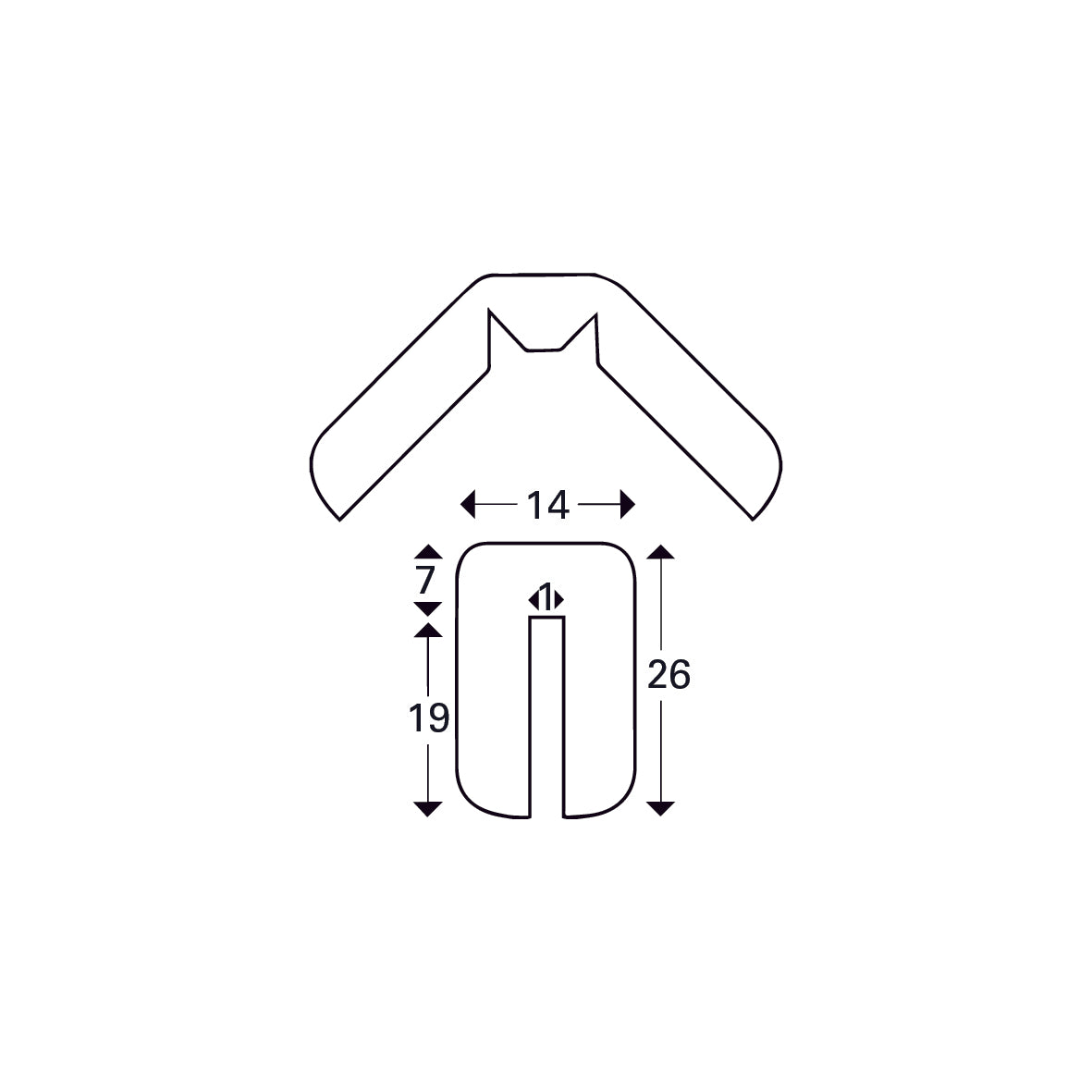 Warn- und Schutzprofil W, Kantenschutz, 1 m, fluoreszierend-schwarz