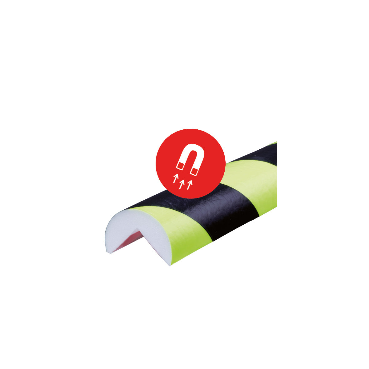 Warn- und Schutzprofil A Magnet, Eckschutz, 1 m, fluoreszierend-schwarz
