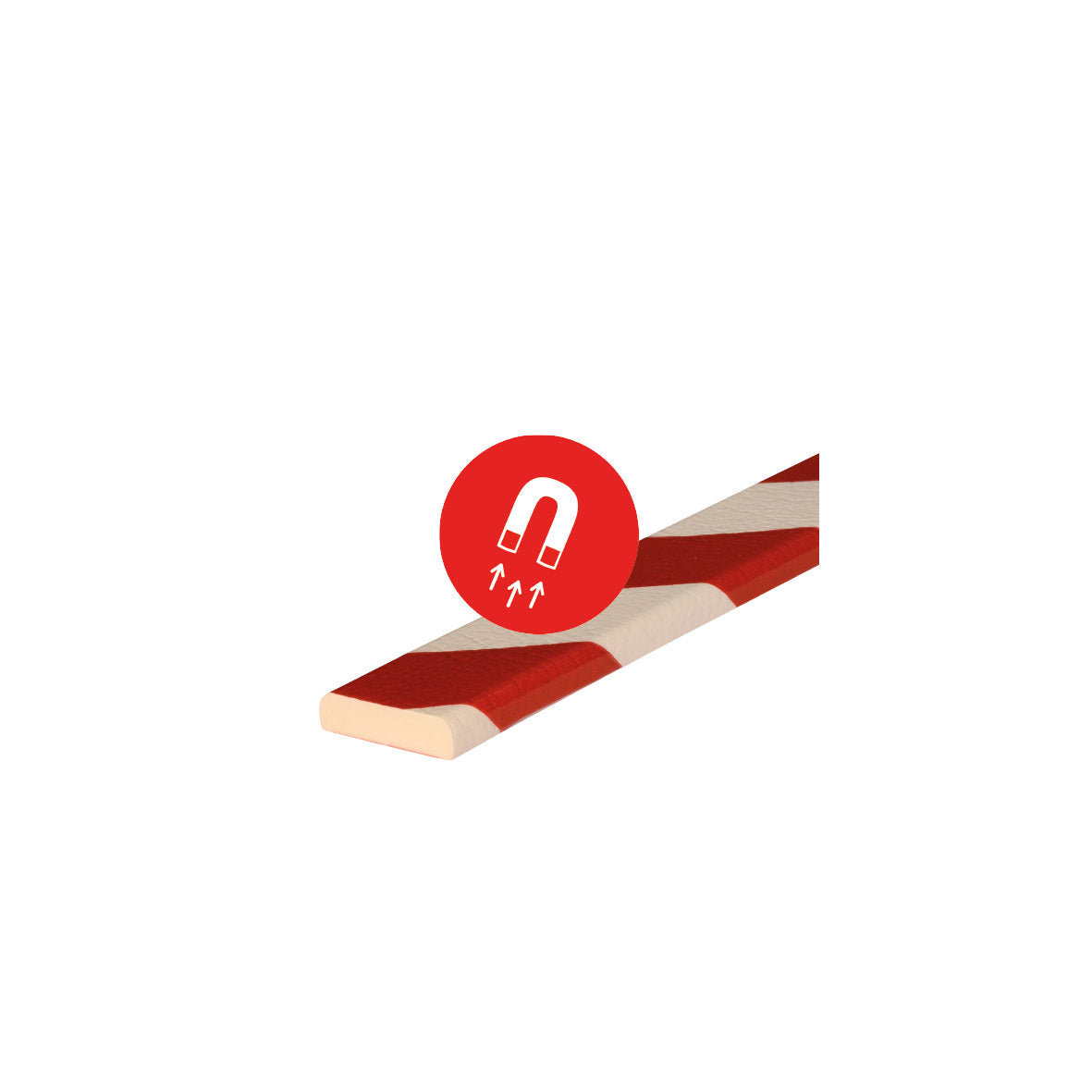 Warn- und Schutzprofil F Magnet, Flächenschutz, 1 m, rot-weiss