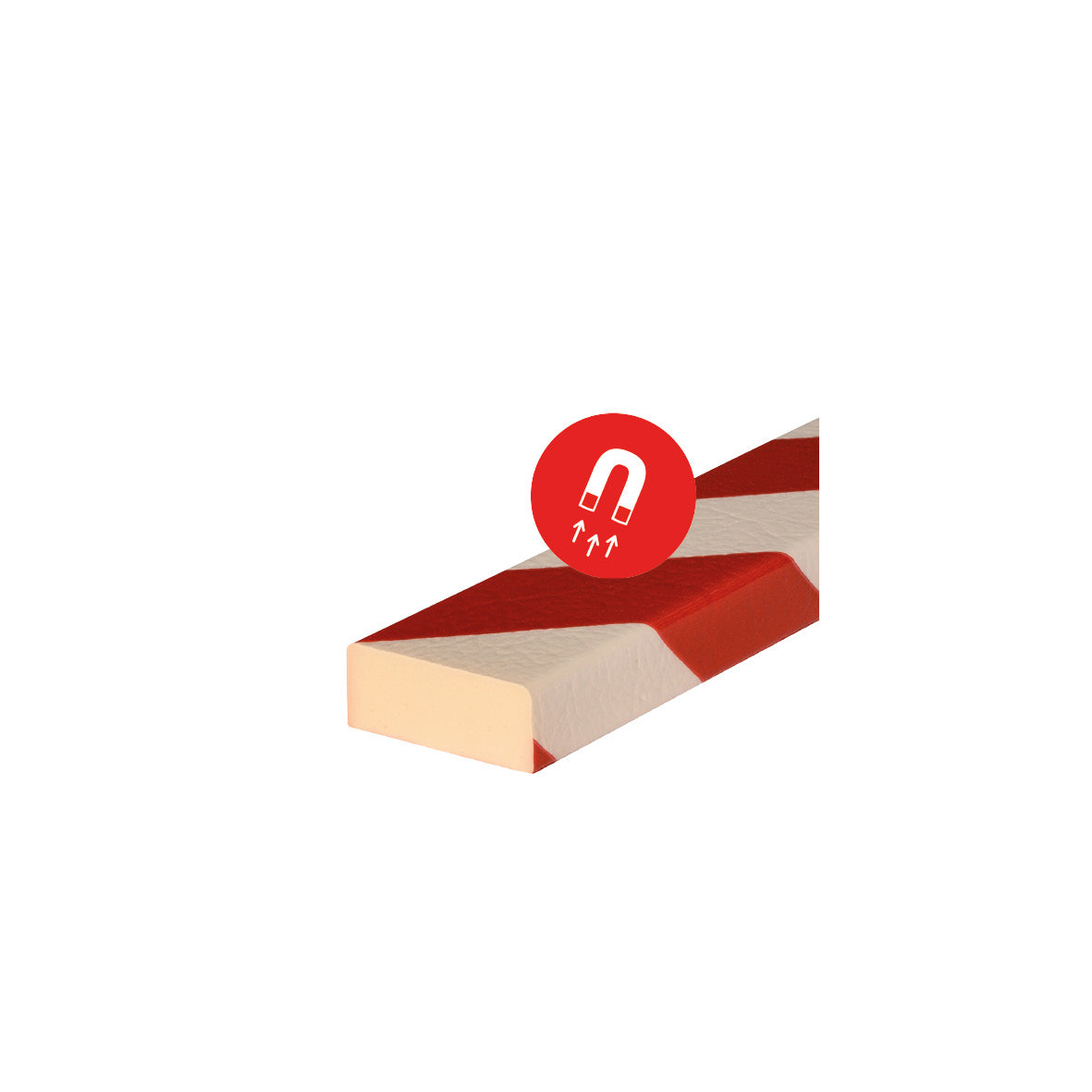 Warn- und Schutzprofil D Magnet, Flächenschutz, 1 m, rot-weiss
