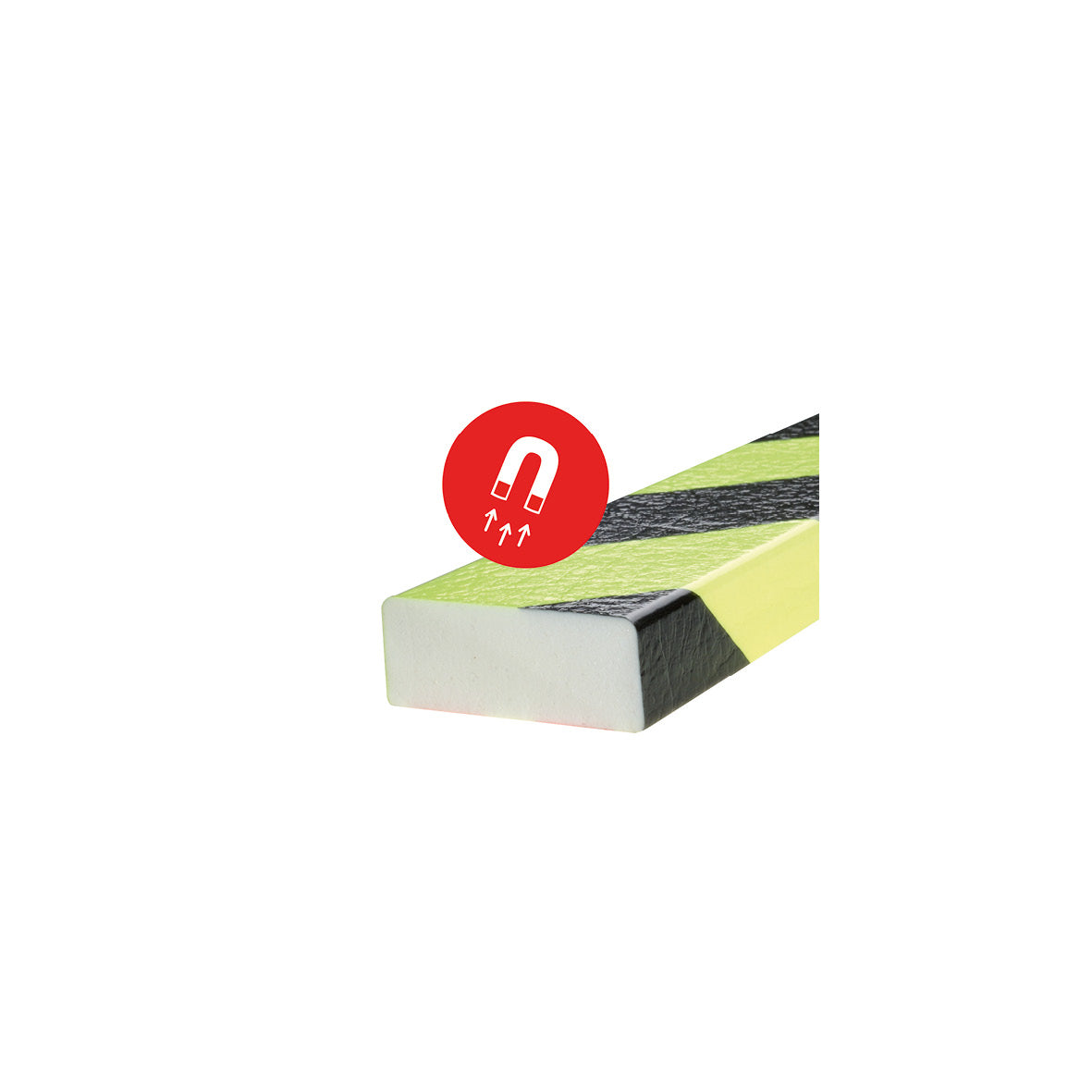 Warn- und Schutzprofil D Magnet, Flächenschutz, 1 m, fluoreszierend-schwarz