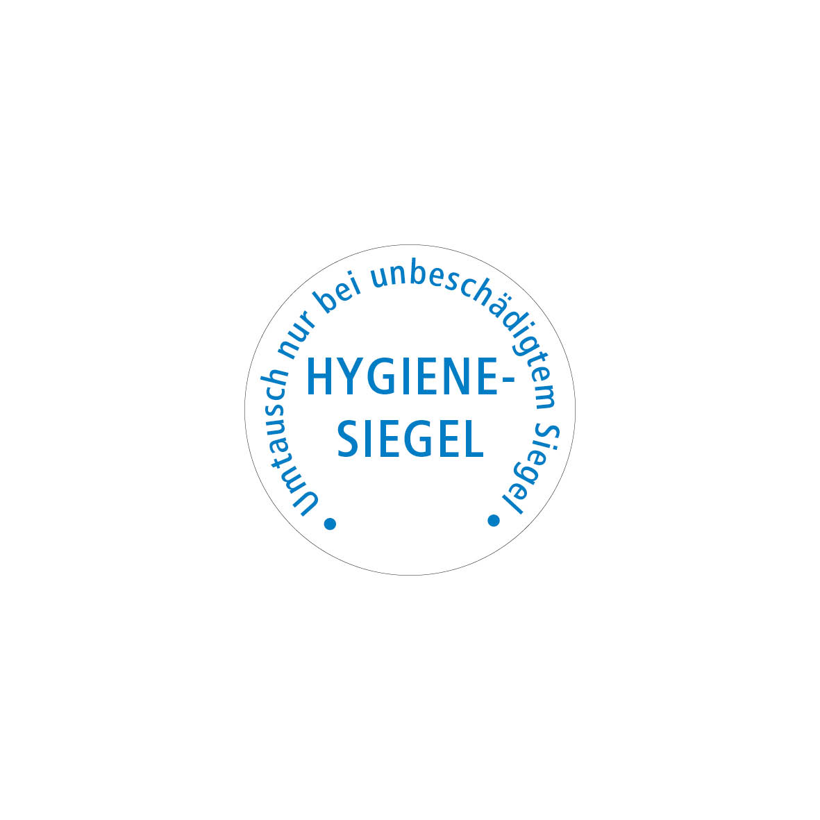 Sicherheitssiegel 4.0123, FO-F, weiss/blau, "HYGIENESIEGEL-Umtausch nur bei unbeschädigtem Siegel"